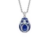 Fabergé Heritage White Gold Royal Blue Guilloché Enamel Petite Egg Pendant 213FP1351