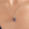 Fabergé Heritage White Gold Royal Blue Guilloché Enamel Petite Egg Pendant 213FP1351