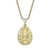 Fabergé Heritage Yellow Gold White Guilloché Enamel Petite Egg Pendant 1152FP1445