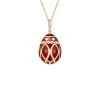 Fabergé Heritage Rose Gold Red Guilloché Enamel Egg Pendant 213FP1861