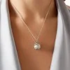Fabergé Treillage Brushed White Gold & Diamond Set Egg Pendant 158FP309