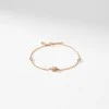 Fabergé Heritage Rose Gold Pink Guilloché Enamel Chain Bracelet 1317BT2389