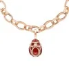 Fabergé Heritage Yelagin Rose Gold Diamond & Red Guilloché Enamel Egg Charm 702EC1864