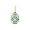 Fabergé Heritage Yellow Gold Diamond & Turquoise Guilloché Enamel Egg Charm 701EC1357