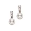 Mikimoto Akoya Morning Dew 8mm Pearl and Diamond Earrings PEL 642D W