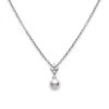 Mikimoto 8mm Akoya Pearl and Diamond Pendant PPL 838D W