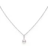 Mikimoto Morning Dew 18ct White Gold 7.5mm Pearl & 0.09ct Diamond Pendant PPL 10382D W