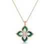 Roberto Coin Princess Flower 4.44ct Malachite 0.19ct Diamond Pendant Necklace