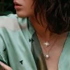 Roberto Coin Princess Flower 3.44ct Black Jade 0.19ct Diamond Pendant Necklace