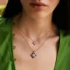 Princess Flower 0.20ct Lapis Lazuli and Diamond Pendant