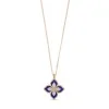 Princess Flower 0.20ct Lapis Lazuli and Diamond Pendant