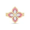 Roberto Coin Princess Flower 18ct Rose Gold Rhodonite & 0.92ct Diamond Ring ADV888RI2462