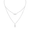 Move Uno Classique 2 Row Pavé 18ct White Gold 0.50ct Diamond Necklace 7174-WG
