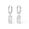 Move Uno Pavé 18ct White Gold 0.19ct Diamond Hoop Drop Earrings 12037-WG