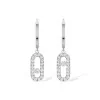 Move Uno Pavé 18ct White Gold 0.19ct Diamond Hoop Drop Earrings 12037-WG