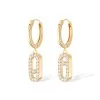 Move Uno Pavé 18ct Yellow Gold 0.19ct Diamond Hoop Drop Earrings 12037-YG