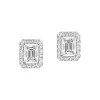 Messika White Gold Joy Emerald Cut Diamond Small Stud Earrings