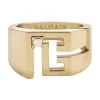 Balmain 18ct Yellow Gold Labyrinth Diamond PB Signet Ring ABAJ02RG00002