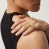 Balmain 18ct Yellow Gold Labyrinth Diamond PB Signet Ring ABAJ02RG00002