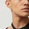 Balmain 18ct Yellow Gold Labyrinth Diamond PB Single Stud Earring ABAJ02ER00003