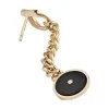 Balmain 18ct Yellow Gold Emblem Diamond and Onyx Single Drop Earring ABAJ01ER0003