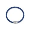 Montblanc Steel 3 Rings Closing and Blue Leather Bracelet 130899