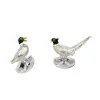 Deakin & Francis Country Sterling Silver Pheasant & Duck Cufflinks