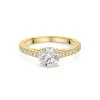 18ct Yellow Gold Lab Grown 1.00ct Round Brilliant Diamond Shoulders Ring