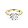 18ct Yellow Gold Brilliant Cut 3.00ct Lab Grown Diamond Set Shoulder Solitaire Ring