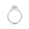Platinum Round Brilliant 0.75ct Lab Grown Diamond Halo Ring with Diamond Set Shoulders