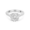 Platinum Round Brilliant 3.00ct Diamond Solitaire Ring with Diamond Shoulders