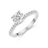 9ct White Gold Round Brilliant 1.00ct Lab Grown Diamond 4 Claw Ring with 0.25ct Diamond Shoulders