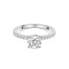 9ct White Gold Round Brilliant 1.00ct Lab Grown Diamond 4 Claw Ring with 0.25ct Diamond Shoulders