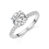 9ct White Gold 2.00ct Round Brilliant Lab Grown Diamond Ring with Set Shoulders