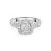 Platinum 2.00ct Princess Cut Lab Grown Diamond Halo Solitaire Ring