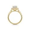 18ct Yellow Gold 2.00ct Princess Cut Lab Grown Diamond Halo Solitaire Ring