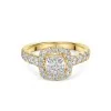 18ct Yellow Gold 2.00ct Princess Cut Lab Grown Diamond Halo Solitaire Ring