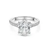 Platinum Oval Cut 3.25ct Lab Grown Ring with Diamond Shoulders