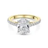 18ct Yellow Gold Lab Grown 2.25ct Oval Cut Diamond Shoulders Ring