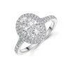 Platinum Lab Grown 2.00ct Oval Diamond Double Halo Solitaire Ring