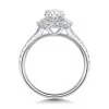 Platinum Lab Grown 2.00ct Oval Diamond Double Halo Solitaire Ring