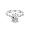 Platinum 2.18ct Oval Lab Grown Diamond Ring with Diamond Shoulders