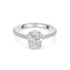 Platinum Lab Grown 1.50ct Oval Diamond Ring with Round Brilliant Diamond Shoulders