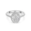 Platinum 2.00ct Oval Cut Lab Grown Diamond Halo Ring with Diamond Shoulders