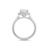 Platinum 2.00ct Oval Cut Lab Grown Diamond Halo Ring with Diamond Shoulders