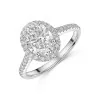 Platinum 2.00ct Oval Cut Lab Grown Diamond Halo Ring with Diamond Shoulders