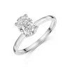 9ct White Gold Oval Cut 1.00ct Lab Grown Diamond 4 Claw Solitaire Ring