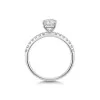 9ct White Gold Oval Cut 1.00ct Lab Grown Diamond 4 Claw Ring with Diamond Shoulders
