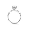 9ct White Gold Oval Cut 2.00ct Lab Grown Diamond 4 Claw Ring with Diamond Shoulders