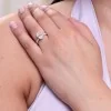 9ct White Gold Oval Cut 2.00ct Lab Grown Diamond 4 Claw Ring with Diamond Shoulders